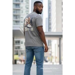 Magellan Outdoors Graphic T-Shirt with Puppy and Duck Design Size Large